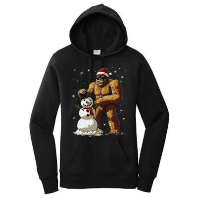 Bigfoot Santa Snowman Xmas Christmas Graphic Women's Pullover Hoodie