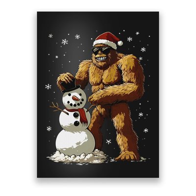 Bigfoot Santa Snowman Xmas Christmas Graphic Poster