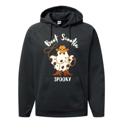 Boot Scootin Spooky ghost Performance Fleece Hoodie