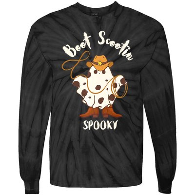 Boot Scootin Spooky ghost Tie-Dye Long Sleeve Shirt