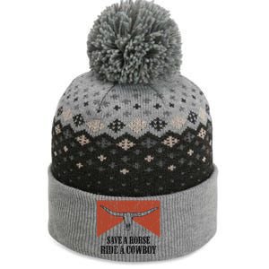 Bull Skull Save A Horse Ride A Cow Western Country Gift The Baniff Cuffed Pom Beanie