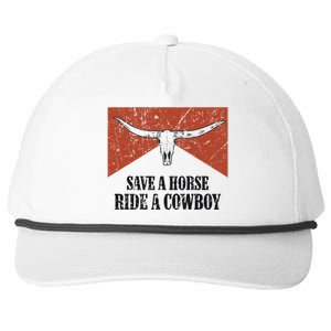 Bull Skull Save A Horse Ride A Cow Western Country Gift Snapback Five-Panel Rope Hat