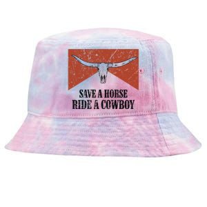 Bull Skull Save A Horse Ride A Cow Western Country Gift Tie-Dyed Bucket Hat