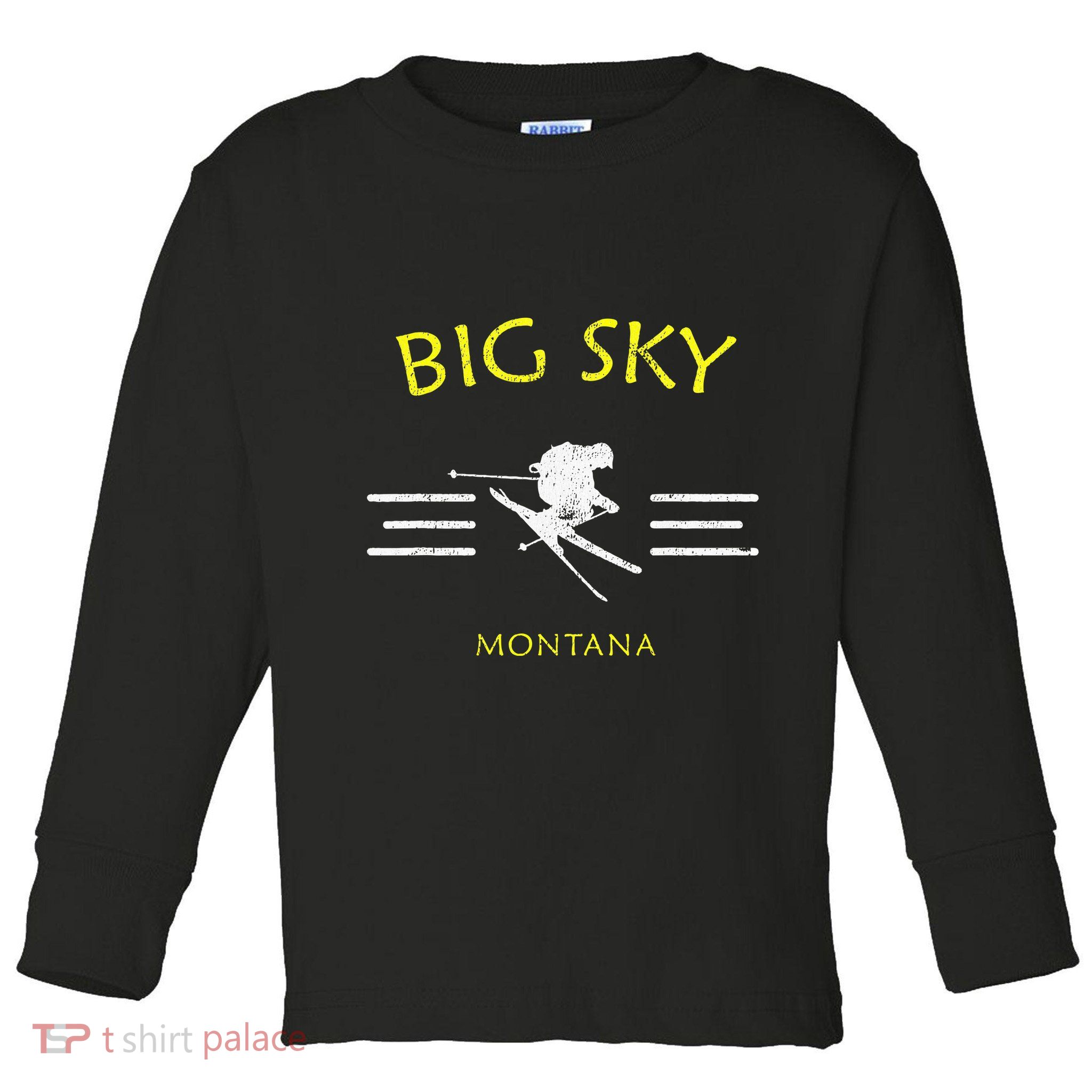 Big Sky Skiing Montana Ski Toddler Long Sleeve Shirt