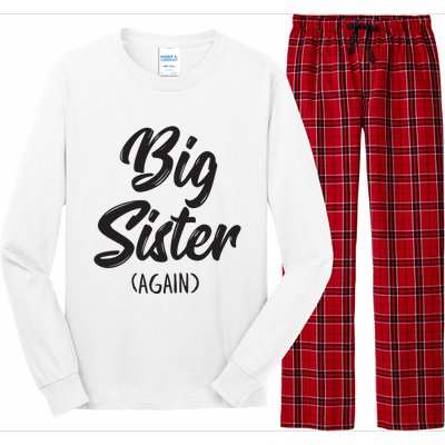 Big Sister Shirts For Girls Kids Big Sis Again Long Sleeve Pajama Set