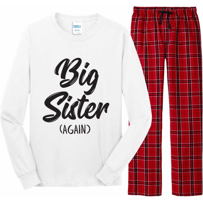 Big Sister Shirts For Girls Kids Big Sis Again Long Sleeve Pajama Set