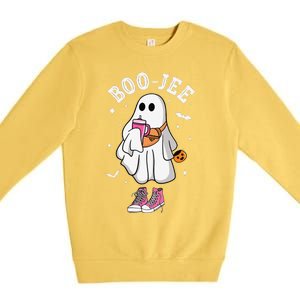 Boojee Spooky Season Cute Ghost Halloween Boujee Premium Crewneck Sweatshirt