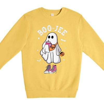 Boojee Spooky Season Cute Ghost Halloween Boujee Premium Crewneck Sweatshirt