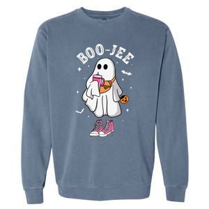 Boojee Spooky Season Cute Ghost Halloween Boujee Garment-Dyed Sweatshirt