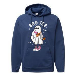 Boojee Spooky Season Cute Ghost Halloween Boujee Performance Fleece Hoodie