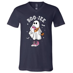 Boojee Spooky Season Cute Ghost Halloween Boujee V-Neck T-Shirt