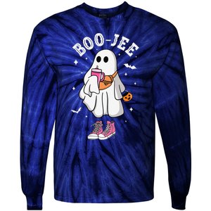 Boojee Spooky Season Cute Ghost Halloween Boujee Tie-Dye Long Sleeve Shirt