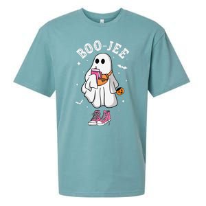 Boojee Spooky Season Cute Ghost Halloween Boujee Sueded Cloud Jersey T-Shirt