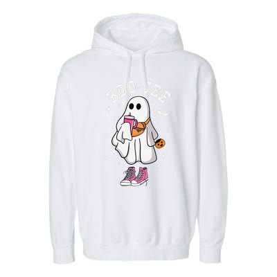 Boojee Spooky Season Cute Ghost Halloween Boujee Garment-Dyed Fleece Hoodie