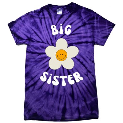 Big Sister Sunflower Retro Tie-Dye T-Shirt