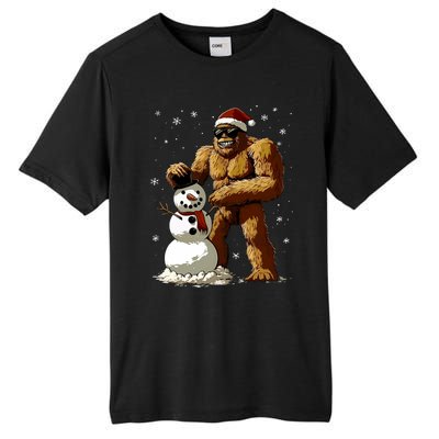 Bigfoot Santa Snowman Xmas Christmas Graphic Tall Fusion ChromaSoft Performance T-Shirt