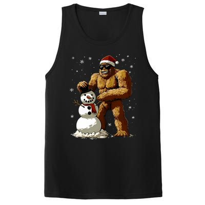 Bigfoot Santa Snowman Xmas Christmas Graphic PosiCharge Competitor Tank