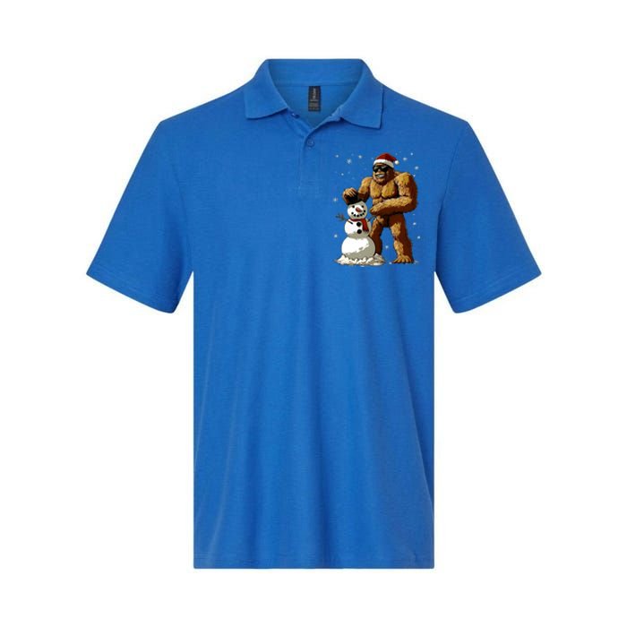 Bigfoot Santa Snowman Xmas Christmas Graphic Softstyle Adult Sport Polo