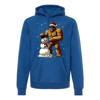 Bigfoot Santa Snowman Xmas Christmas Graphic Premium Hoodie