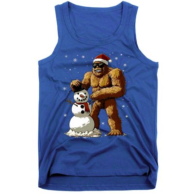 Bigfoot Santa Snowman Xmas Christmas Graphic Tank Top