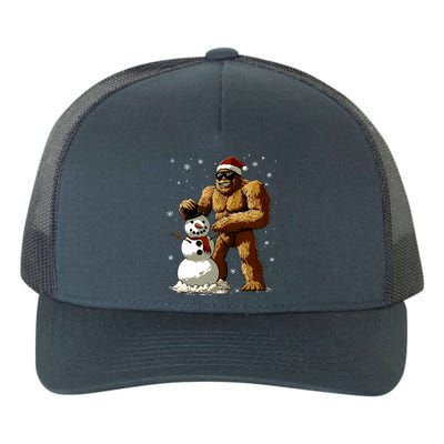 Bigfoot Santa Snowman Xmas Christmas Graphic Yupoong Adult 5-Panel Trucker Hat