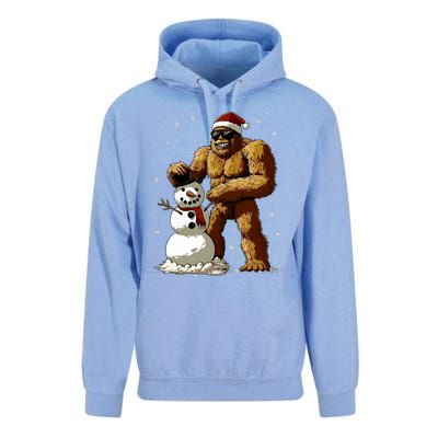 Bigfoot Santa Snowman Xmas Christmas Graphic Unisex Surf Hoodie