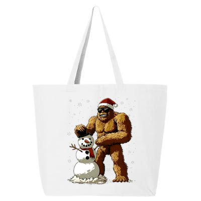 Bigfoot Santa Snowman Xmas Christmas Graphic 25L Jumbo Tote