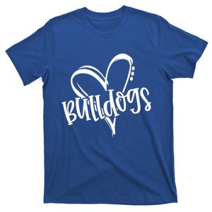 Bulldogs School Sports Fan Team Spirit Heart Cool Gift T-Shirt