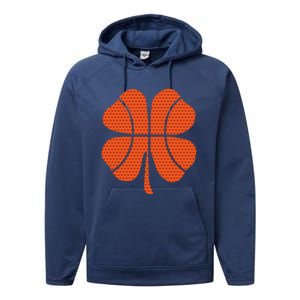 Basketball Shamrock St Patrick's Day Gift Performance Fleece Hoodie