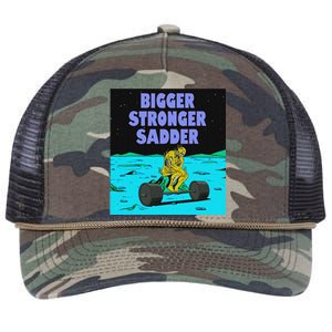 Bigger Stronger Sadder Weightlifting Bodybuilding Fitness Retro Rope Trucker Hat Cap