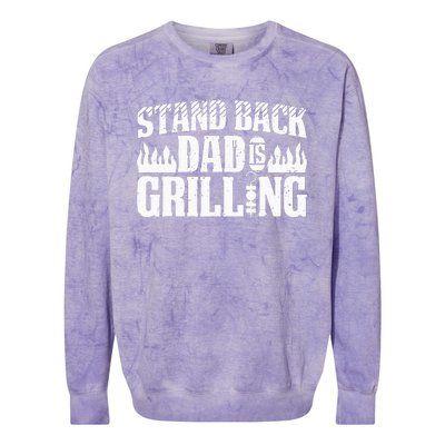 BBQ Smoker Stand Back Dad Is Grilling Colorblast Crewneck Sweatshirt