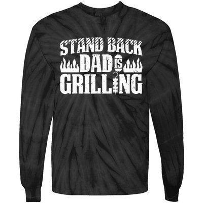 BBQ Smoker Stand Back Dad Is Grilling Tie-Dye Long Sleeve Shirt