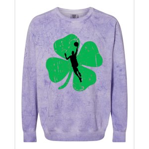 Basketball Shamrock St Patrick's Day Sports Gift Colorblast Crewneck Sweatshirt