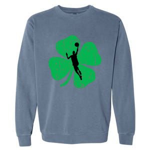 Basketball Shamrock St Patrick's Day Sports Gift Garment-Dyed Sweatshirt