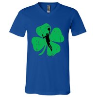 Basketball Shamrock St Patrick's Day Sports Gift V-Neck T-Shirt