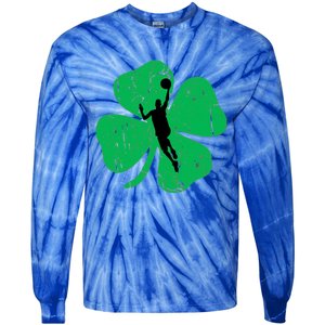 Basketball Shamrock St Patrick's Day Sports Gift Tie-Dye Long Sleeve Shirt