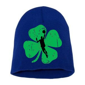 Basketball Shamrock St Patrick's Day Sports Gift Short Acrylic Beanie