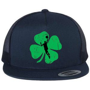 Basketball Shamrock St Patrick's Day Sports Gift Flat Bill Trucker Hat