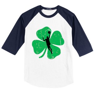 Basketball Shamrock St Patrick's Day Sports Gift Baseball Sleeve Shirt