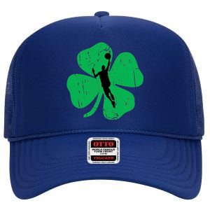 Basketball Shamrock St Patrick's Day Sports Gift High Crown Mesh Back Trucker Hat