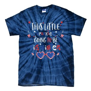 Big Sister Sparkler 4th of July Pregnancy Announcement Girl Tie-Dye T-Shirt