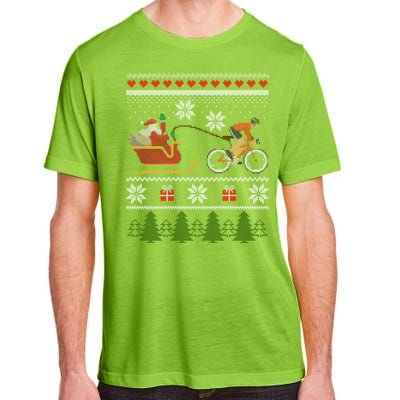 Bike Sledding Santa Sleigh Christmas Cycling Gift Adult ChromaSoft Performance T-Shirt