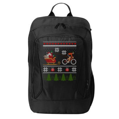 Bike Sledding Santa Sleigh Christmas Cycling Gift City Backpack