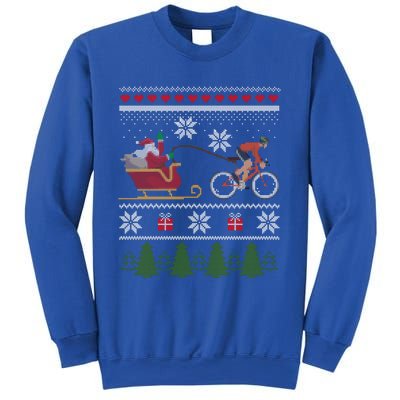 Bike Sledding Santa Sleigh Christmas Cycling Gift Sweatshirt