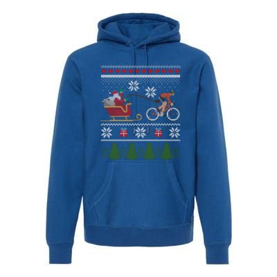 Bike Sledding Santa Sleigh Christmas Cycling Gift Premium Hoodie