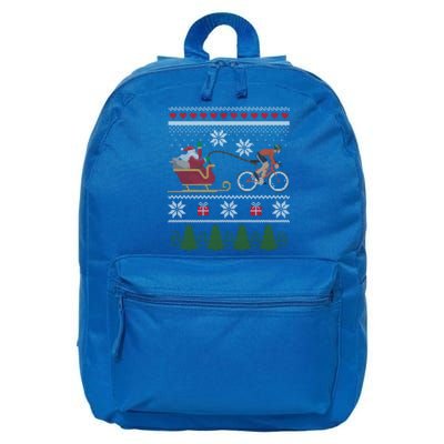 Bike Sledding Santa Sleigh Christmas Cycling Gift 16 in Basic Backpack