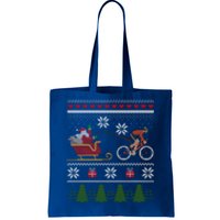 Bike Sledding Santa Sleigh Christmas Cycling Gift Tote Bag