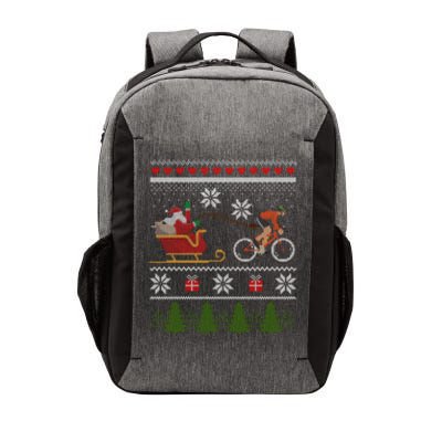 Bike Sledding Santa Sleigh Christmas Cycling Gift Vector Backpack