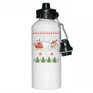 Bike Sledding Santa Sleigh Christmas Cycling Gift Aluminum Water Bottle