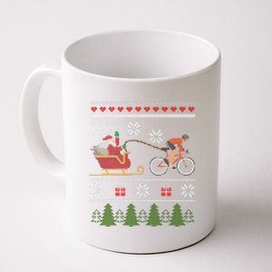 Bike Sledding Santa Sleigh Christmas Cycling Gift Coffee Mug